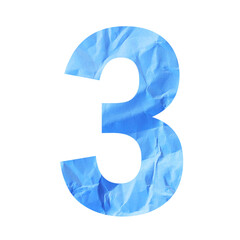 cut paper is numbers 0-9 isolated on white background