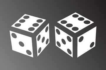 dice logo, modern logo silhouette on black background