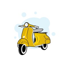 retro scooter vector illustration