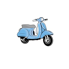 retro scooter vector illustration