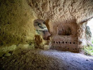 Gravina of Madonna della Scala. The gravina is a typical canyon of Puglia and Basilicata with cave...