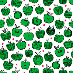 Apple Doodle Seamless Pattern-06