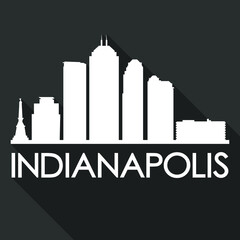 Indianapolis Indiana Flat Icon Skyline Silhouette Design City Vector Art Famous Buildings