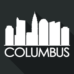 Columbus Flat Icon Skyline Silhouette Design City Vector Art Famous Buildings