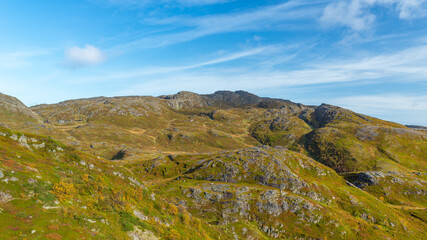 Fototapeta premium mountain landscape with blue sky and clouds
