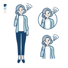 simple senior woman_Be-troubled