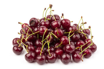 Сherry berries isolated on white background. With clipping path.