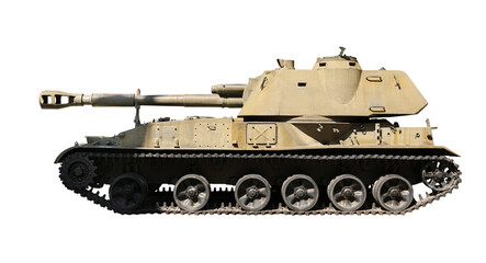 Fototapeta na wymiar Army tank isolated on white. Military machinery