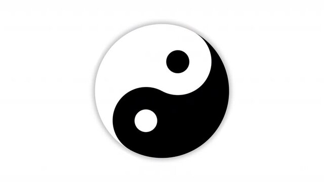 A pack of rotating yin yang symbols with different backgrounds: white, blue, green, deep pink with glow and vignetting. Seamless 6-second loops.
