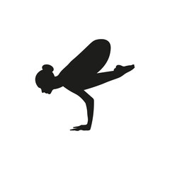 Fototapeta na wymiar Woman in Yoga Pose, Silhouette. Vector Illustration.