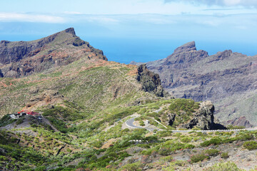 Breathtaking landscape in road to Masca, small village in Tenerife island, Spain