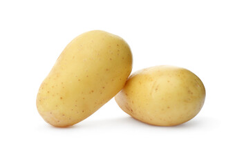 Fresh raw organic potatoes isolated on white