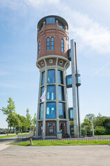 Old water tower along the river 