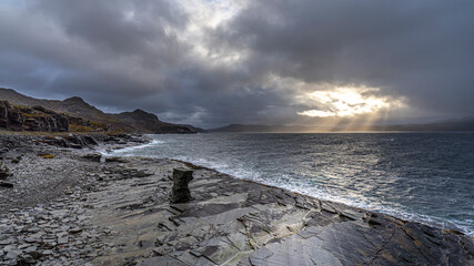 K&uuml;stenlandschaft an der Fernstrasse 889 nach Havoysund, Finnmark, Norwegen 