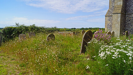Graveyard with ancient tombs at St. Andrew's Church
