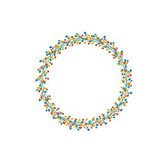 Floral watercolour handpainted colourful frame.