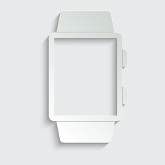 paper smart watch icon black vector wrist watch sign 