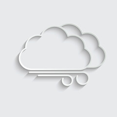 paper weather icon  - black vector symbol cloud wind sign