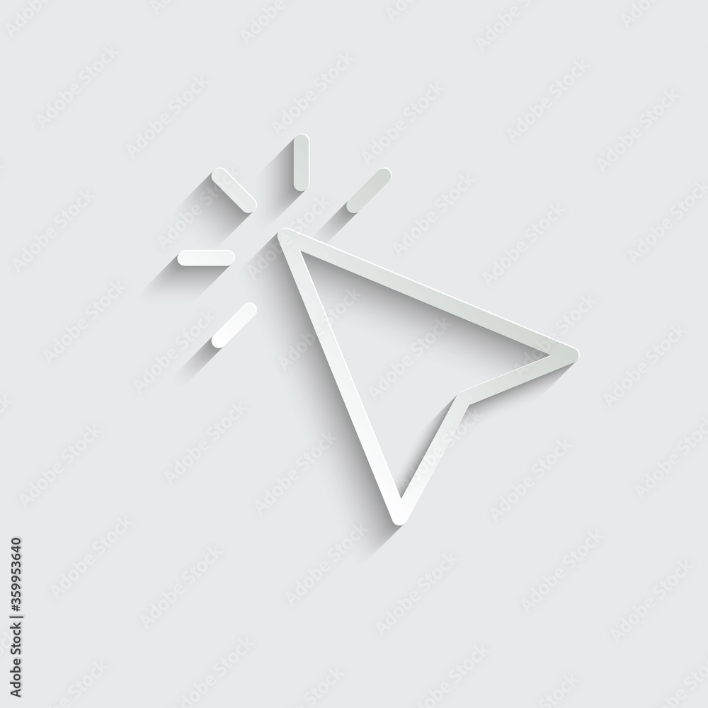 Poster paper click icon. cursor symbol icon. mouse click symbol