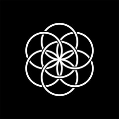 Seed of life, isolated vector symbol of sacred geometry - 359954425