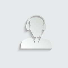 paper operator icon. call center service icon