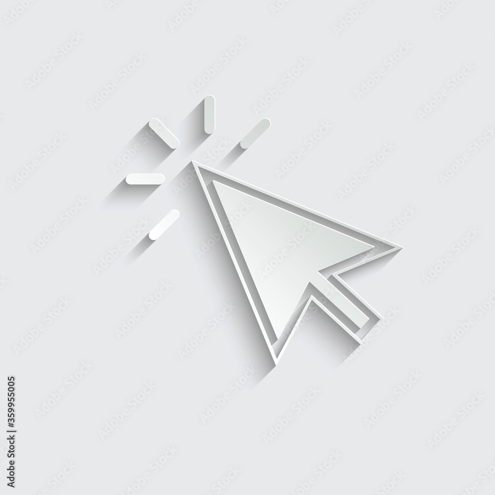 Poster paper click icon. cursor symbol icon. mouse click symbol