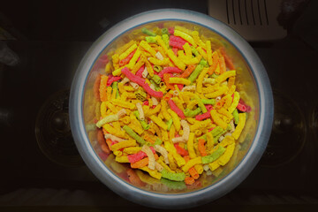 multi color chips fryams on a bowl