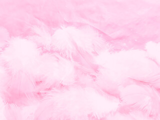 Beautiful abstract white and pink feathers on white background and soft white feather texture on pink pattern and pink background, feather background, pink banners