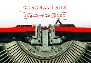 Vintage typewriter GOALS FOR 2020 Coronavirus