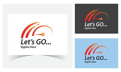 Speed Logo Design Template. Fast Logo Design Template. Speedometer Icon. Speed Internet Silhouette. Speed Logo For Car Race, Motor Race, Internet Companies And Other Company.