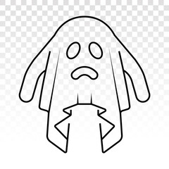 Sad ghost / phantom apparition - line art vector icon for apps and websites