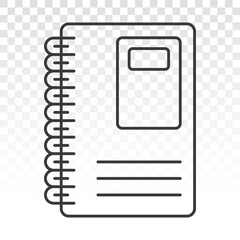 Diary book or journal line art icons for apps and websites