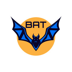 bat logo isolated on white background. vector illustration	