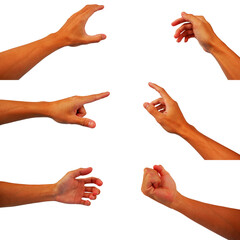 hands collection of asian man in gestures