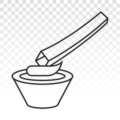 french fries / potato chips with sauces - line art icon for apps and websites