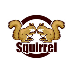 squirrel logo isolated on white background vector illustration