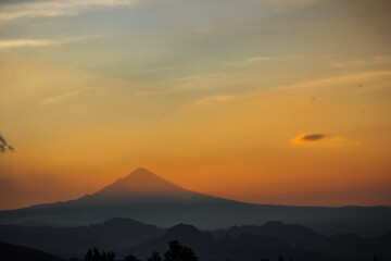 sunset in the big volcano