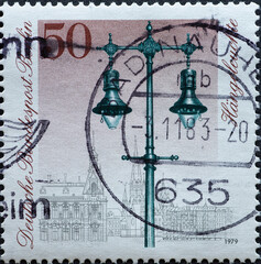 GERMANY, Berlin - CIRCA 1979: a postage stamp from Germany, Berlin showing 300 years of historical...