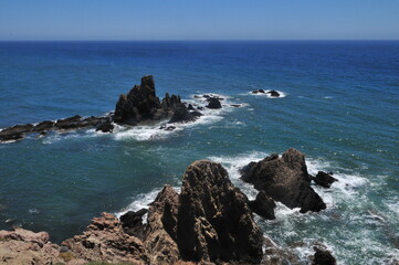 Cabo de Gata, Almeria, Andalusia, Lighthouse and Las Sirenas