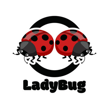 lady bug logo isolated on white background vector illustration
