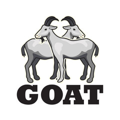 goat logo isolated on white background. vector illustration
