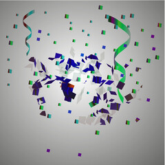 Colorful confetti. Festive of falling shiny confetti isolated on transparent background.