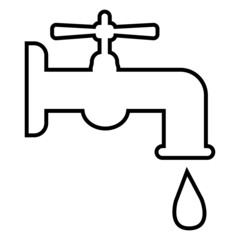 Faucet with a drop of water