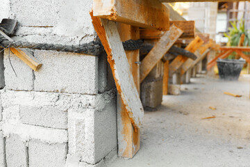 cement brick block pole is building