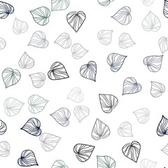 Light BLUE vector seamless doodle pattern with leaves. An elegant bright illustration with leaves in Natural style. Trendy design for wallpaper, fabric makers.