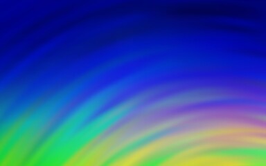 Obraz premium Light Blue, Green vector backdrop with bent lines. A shining illustration, which consists of curved lines. Colorful wave pattern for your design.