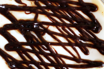 chocolate on a white ace cream