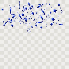 Colorful confetti. Festive of falling shiny confetti isolated on transparent background.