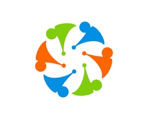 People connection with circular shape