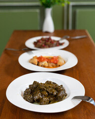 Beautiful dolma meat meal close up